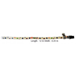 Elastic Cream Pet Collar With Multicolor Dots