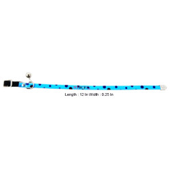 Elastic Sky Blue Pet Collar With Multi Dots