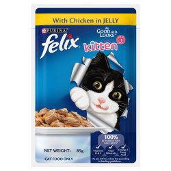 Purina Felix Kitten Treats Chicken In Jelly 85 Gm