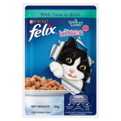 Purina Felix Kitten Treats Tuna In Jelly 85 Gm