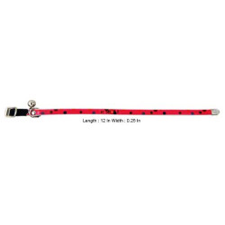 Elastic Pink Pet Collar With Multi Dots