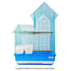 Bird Cage 2 Hut Large Blue