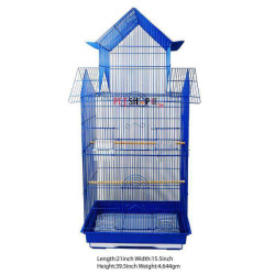 Bird Cage Hut Shape Large Blue