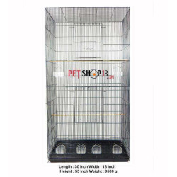 Bird Cage Rectangular 2 Door XL Black