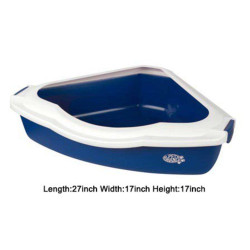 Pets Brand Corner Litter Tray Blue