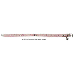 Heart Printed Shining Pink Pet Collar With Bell
