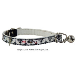 Elastic Fancy Black Collar With Bell 