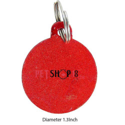 Red Circular Engraving Pet Pendant