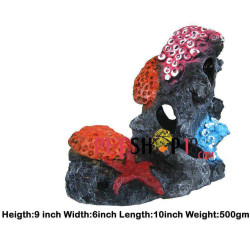 Aquaton Aquarium Toys Rock With Coral And Starfish