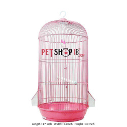 Cylindrical Shaped Bird Cage Large Pink