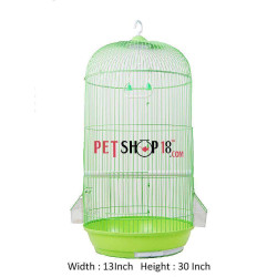 Cylindrical Shaped Bird Cage Medium Green
