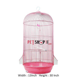Cylindrical Shaped Bird Cage Medium Pink